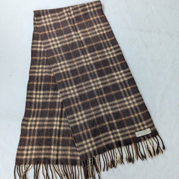 Burberry Accessories - Burberry Cashmere Scarf Brown | Unisex | Classic Check | Used Excellent